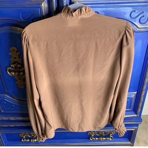 VINTAGE Prophecy Top 14 Large Brown Ruffle Accent - Picture 3 of 4